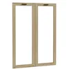 Image de Meubletmoi Option 2 Portes de Placard vitrées pour bibliothèque décor Bois chêne Rustique avec Serrure et poignées en métal Noir - Manolo