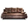 Image de Best Mobilier - Canapé Convertible Larson en Microfibre - Canapé Lit - Sofa Marron 3 Places - Salon Industriel/Vintage/Rétro