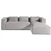 Image de Lisa Design - Canapé d'Angle Droit - Stella en Velours Côtelé - Sofa Gris Clair 4 Places - Salon