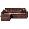Image de Best Mobilier - Canapé d'Angle Convertible Réversible Astoria en Microfibre - Canapé Lit - Sofa Marron 4 Places - Angle Droit - ou Gauche - Salon Industriel/Vintage/Rétro