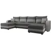 Image de Best Mobilier - Canapé Panoramique en U Convertible avec Coffre Harvey en Tissu - Canapé Lit - Grand Sofa XXL Gris 7 Places - Salon
