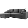 Image de Best Mobilier - Canapé d'Angle Convertible Réversible Harvey en Velours - Canapé Lit - Sofa Gris 4 Places - Angle Droit - ou Gauche - Salon