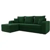 Image de Best Mobilier - Canapé d'Angle Convertible Réversible Harvey en Velours - Canapé Lit - Sofa Vert 4 Places - Angle Droit - ou Gauche - Salon