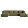 Image de Lisa Design - Canapé Panoramique en U Stella en Velours Côtelé - Grand Sofa XXL Vert 7 Places - Salon