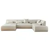 Image de Lisa Design - Onyx - canapé panoramique d'angle droit 7 places - en tissu - Beige