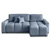 Image de Lisa Design - Canapé d'Angle Convertible avec Coffre Réversible Crocus en Tissu - Canapé Lit - Sofa Bleu Ardoise 4 Places - Angle Droit - ou Gauche - Salon