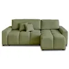Image de Lisa Design - Canapé d'Angle Convertible avec Coffre Réversible Crocus en Tissu - Canapé Lit - Sofa Vert Sauge 4 Places - Angle Droit - ou Gauche - Salon