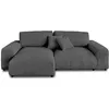 Image de Lisa Design - Canapé d'Angle Réversible Garance en Velours Côtelé - Sofa Gris Foncé 4 Places - Angle Droit - ou Gauche - Salon