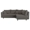 Image de Lisa Design - Canapé d'Angle Convertible - Angle Droit - Rune en Velours Côtelé - Canapé Lit - Sofa Gris Foncé 4 Places - Salon