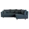 Image de Lisa Design - Canapé d'Angle Convertible - Angle Droit - Rune en Velours Côtelé - Canapé Lit - Sofa Bleu Nuit 4 Places - Salon