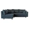 Image de Lisa Design - Canapé d'Angle Convertible - Angle Gauche - Rune en Velours Côtelé - Canapé Lit - Sofa Bleu Nuit 4 Places - Salon