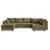 Image de Lisa Design - Canapé d'Angle Droit - Rune en Velours Côtelé - Sofa Vert 7 Places - Salon