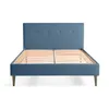 Image de Best Mobilier - Lit 160X200 cm Monet en Tissu Bleu avec Sommier Inclus - Chambre Adulte