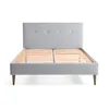 Image de Best Mobilier - Lit 160X200 cm Monet en Tissu Gris avec Sommier Inclus - Chambre Adulte