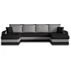 Image de Best Mobilier - Canapé Panoramique en U Convertible avec Coffre Valos en Velours - Canapé Lit - Grand Sofa XXL Gris 7 Places - Salon
