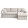Image de Best Mobilier - Canapé d'Angle Convertible avec Coffre Réversible Cyrus en Velours Côtelé - Canapé Lit - Sofa Beige 4 Places - Angle Droit - ou Gauche - Salon