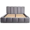Image de Best Mobilier - Lit 140X190 cm Torreon en Velours Gris Foncé avec Sommier Inclus - Chambre Adulte