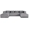 Image de Lisa Design - Canapé Panoramique en U Stella en Velours Côtelé - Grand Sofa XXL Gris 7 Places - Salon