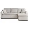 Image de Best Mobilier - Canapé d'Angle Convertible avec Coffre Réversible Cyrus en Velours Côtelé - Canapé Lit - Sofa Gris Clair 4 Places - Angle Droit - ou Gauche - Salon