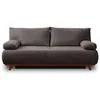 Image de Best Mobilier - Canapé Convertible avec Coffre Cristal en Velours - Canapé Lit - Sofa Gris Foncé 3 Places - Salon