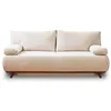 Image de Best Mobilier - Canapé Convertible avec Coffre Cristal en Velours - Canapé Lit - Sofa Beige 3 Places - Salon