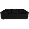 Image de Lisa Design - Canapé Rune en Velours Côtelé - Sofa Noir 3 Places - Salon