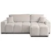 Image de Lisa Design - Canapé d'Angle Convertible avec Coffre Réversible Crocus en Fausse Fourrure - Canapé Lit - Sofa Gris Clair 4 Places - Angle Droit - ou Gauche - Salon