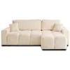 Image de Lisa Design - Canapé d'Angle Convertible avec Coffre Réversible Crocus en Fausse Fourrure - Canapé Lit - Sofa Beige 4 Places - Angle Droit - ou Gauche - Salon
