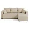 Image de Best Mobilier - Canapé d'Angle Convertible avec Coffre Réversible Regala en Tissu - Canapé Lit - Sofa Beige 4 Places - Angle Droit - ou Gauche - Salon