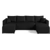 Image de Best Mobilier - Canapé Panoramique en U Convertible avec Coffre Regala en Tissu - Canapé Lit - Grand Sofa XXL Noir 7 Places - Salon