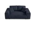 Image de Lisa Design - Canapé Garance en Velours Côtelé - Sofa Bleu Nuit 2 Places - Salon