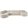 Image de Lisa Design - Canapé Panoramique d'Angle Gauche - Spiaggia en Velours Côtelé - Grand Sofa XXL Beige 7 Places - Salon