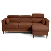 Image de Best Mobilier - Canapé d'Angle Convertible Réversible Alicante en Tissu Texturé - Canapé Lit - Sofa Terracotta 4 Places - Angle Droit - ou Gauche - Têtières Réglables - Salon