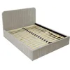 Image de Best Mobilier - Lit 140X190 cm Stuart en Velours Côtelé Beige avec Sommier Inclus - Chambre Adulte