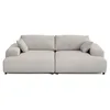 Image de Lisa Design - Canapé Double Méridienne Garance en Velours Côtelé - Sofa Gris Clair 3 Places - Salon