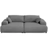 Image de Lisa Design - Canapé Double Méridienne Garance en Velours Côtelé - Sofa Gris Foncé 3 Places - Salon