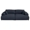 Image de Lisa Design - Canapé Double Méridienne Garance en Velours Côtelé - Sofa Bleu Nuit 3 Places - Salon
