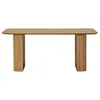Image de Lisa Design - Milazzo - table à manger - bois plaqué chêne et cannage - 180 cm, Bois