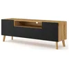 Image de Best Mobilier - Velato - meuble tv - effet bois et noir - 160 cm, Bois/Noir