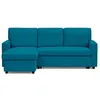 Image de Best Mobilier - Meiya - canapé d'angle réversible 4 places convertible avec coffre en tissu, Bleu