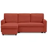 Image de Best Mobilier - Meiya - canapé d'angle réversible 4 places convertible avec coffre en tissu, Terracotta