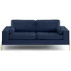 Image de Lisa Design - Isaure - canapé droit 3 places en velours, Bleu marine