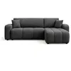 Image de Best Mobilier - Nicole - canapé d'angle réversible 4 places convertible avec coffre en tissu, Gris Anthracite
