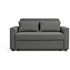 Image de Best Mobilier - Ernest - Canapé droit 2 places convertible en velours côtelé, Gris