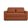 Image de Best Mobilier - Ernest - Canapé droit 2 places convertible en velours côtelé, Terracotta