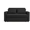 Image de Best Mobilier - Ernest - Canapé droit 2 places convertible en velours côtelé, Noir