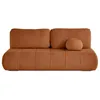 Image de Best Mobilier - Bowie - canapé 3 places convertible coffre + coussin rond inclus en tissu texturé, Terracotta