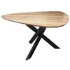 Image de Lisa Design - Makana - table à manger - bois massif d'acacia et métal - 6 personnes, Bois/Noir