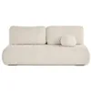 Image de Best Mobilier - Bowie - canapé 3 places convertible coffre + coussin rond inclus en tissu texturé, Beige