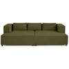 Image de Lisa Design - Stella - canapé droit 3 places avec double méridienne - assise profonde - en velours côtelé, Vert